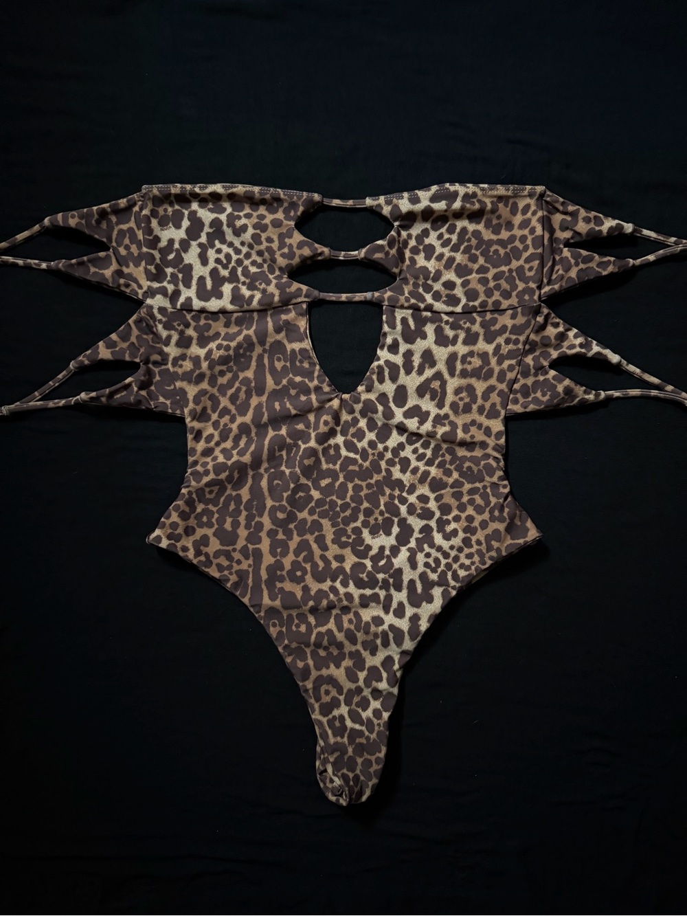 Benoa Swim Leopard Print One-Piece Swimsuit in Brown and Black